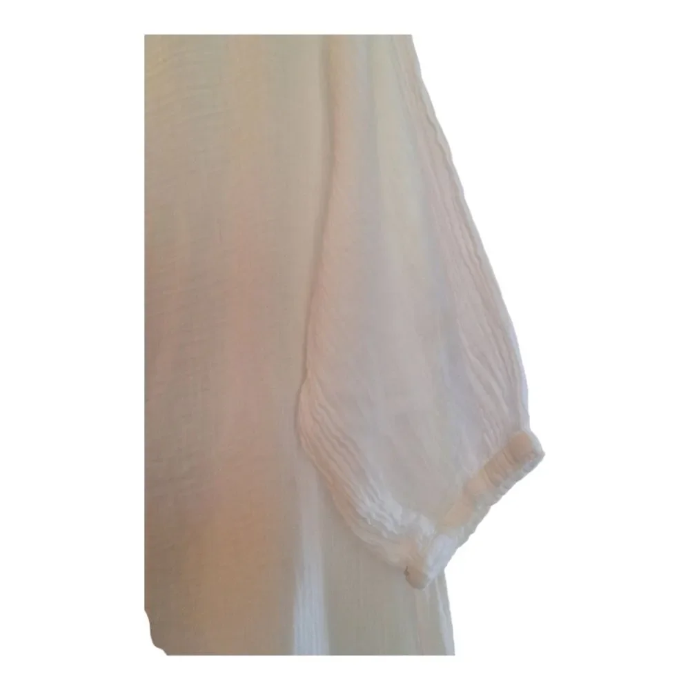 Vineyard Vines White Cotton Gauze High Low Ruffle Dress Made in Italy Oversize S